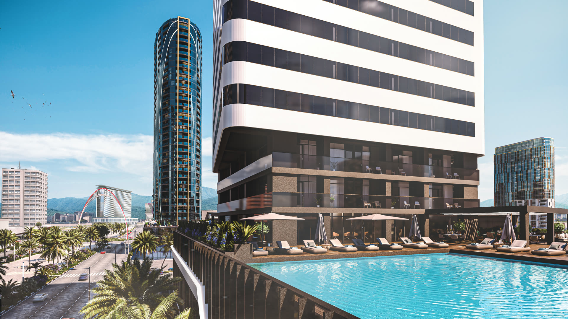 CUBE — rooftop pool terrace