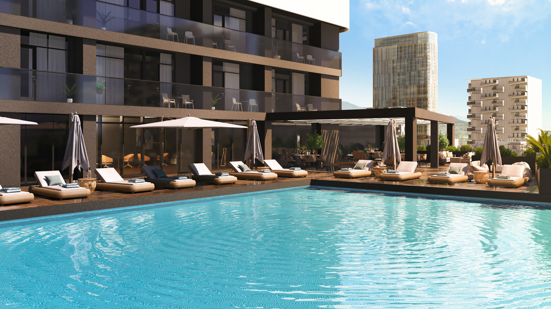 CUBE — pool lounge detail