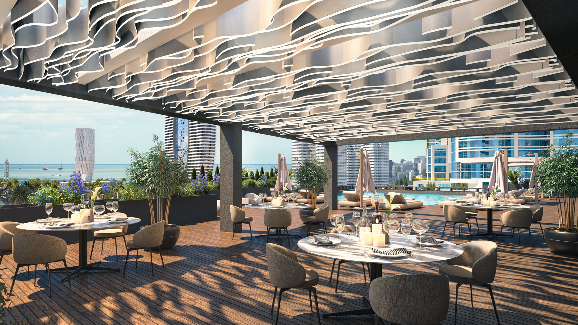 CUBE — rooftop restaurant terrace