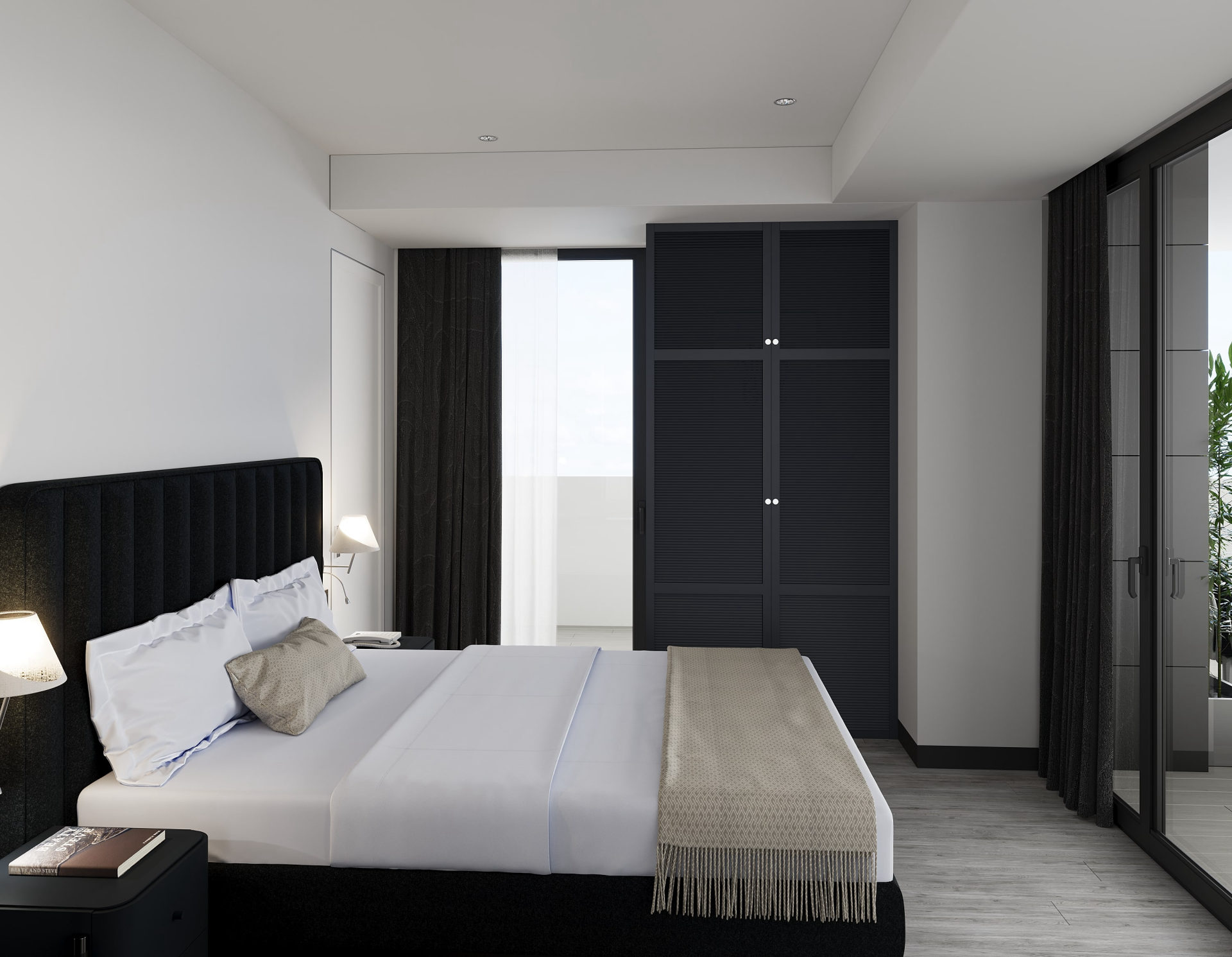 One-bedroom, cold finish — bedroom