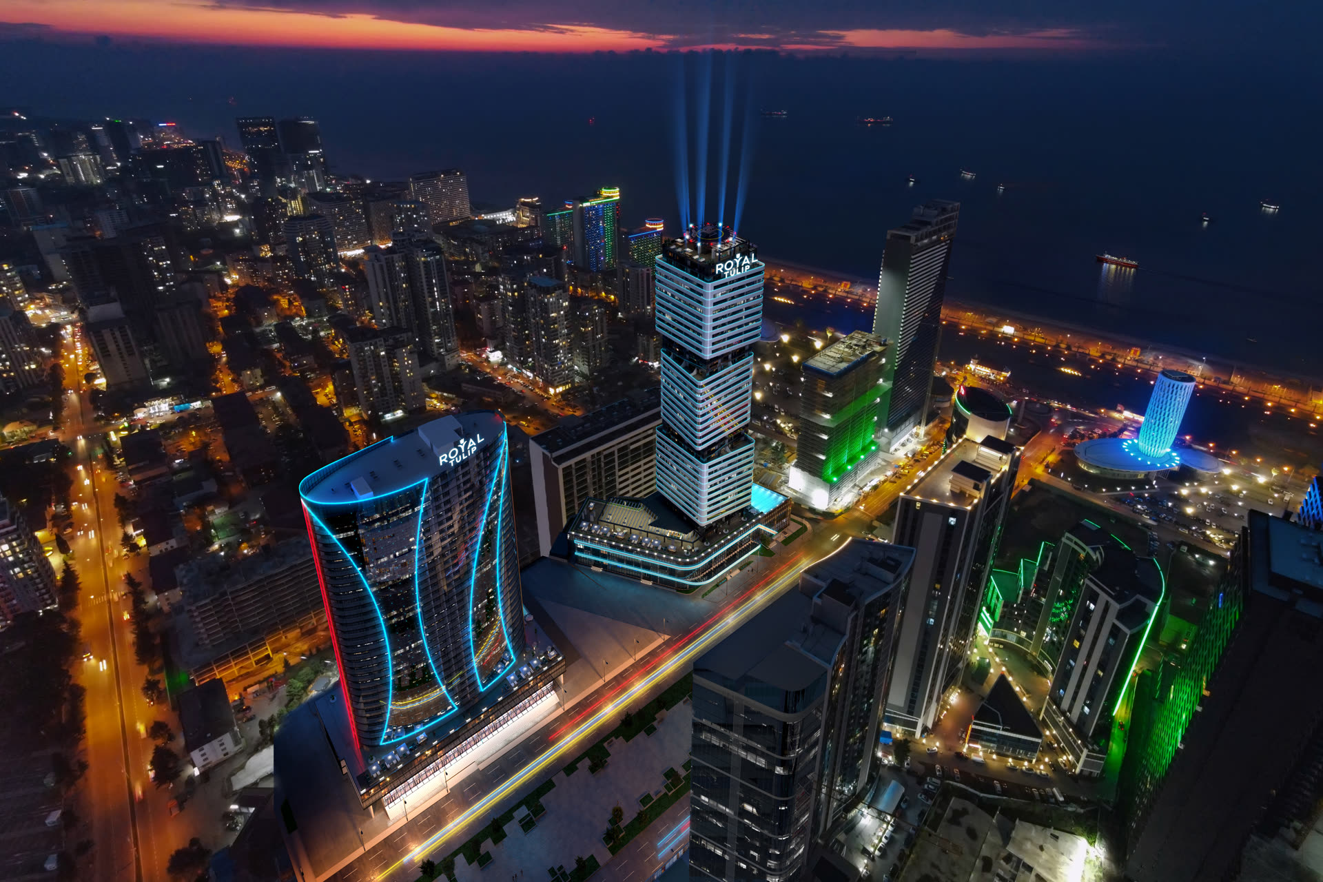 Metropol — CUBE and OVAL towers on Batumi's boulevard